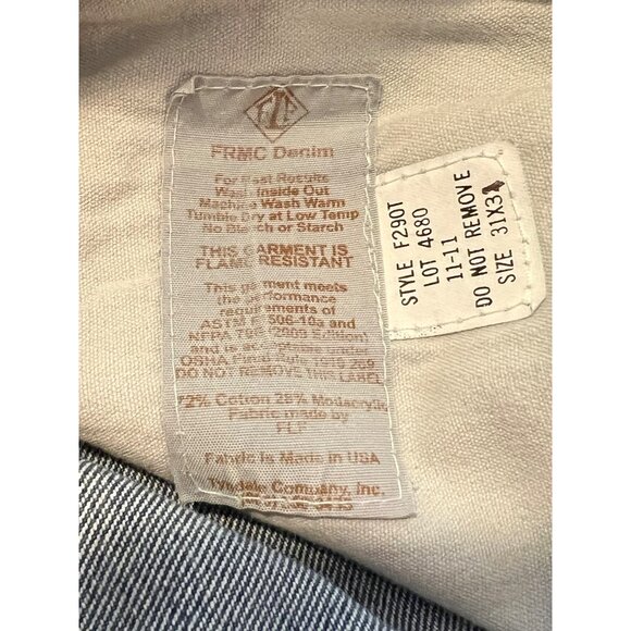 Tyndale FRMC Denim Flame-Resistant Jeans 31x32 Workwear USA Durable & Safe - Picture 4 of 16